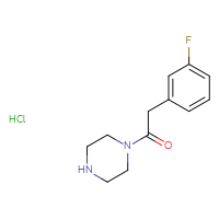 Chemical structure of 2-(3-fluorophenyl)-1-(piperazin-1-yl)ethan-1-one hydrochloride - CSSB00132309333
