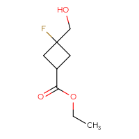 Chemical structure of ethyl 3-fluoro-3-(hydroxymethyl)cyclobutane-1-carboxylate - CSSB02126083852