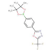 Chemical structure of 2-[4-(4,4,5,5-tetramethyl-1,3,2-dioxaborolan-2-yl)phenyl]-5-(trifluoromethyl)-1,3,4-oxadiazole - CSSB06633778642