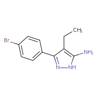Chemical structure of 3-(4-bromophenyl)-4-ethyl-1H-pyrazol-5-amine - CSSB00000754771