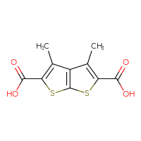 Chemical structure of dimethylthieno[2,3-b]thiophene-2,5-dicarboxylic acid - CSSB00000043106