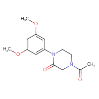 Chemical structure of 4-acetyl-1-(3,5-dimethoxyphenyl)piperazin-2-one - CSSB21291566311