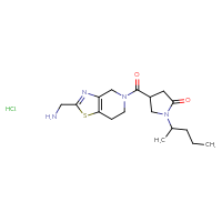Chemical structure of 4-[2-(aminomethyl)-4H,5H,6H,7H-[1,3]thiazolo[4,5-c]pyridine-5-carbonyl]-1-(pentan-2-yl)pyrrolidin-2-one hydrochloride - CSSB00161156677