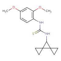 Chemical structure of 1-(2,4-dimethoxyphenyl)-3-{dispiro[2.0.2⁴.1³]heptan-7-yl}thiourea - CSSB21432509930