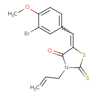 Chemical structure of 5-[(3-bromo-4-methoxyphenyl)methylidene]-3-(prop-2-en-1-yl)-2-sulfanylidene-1,3-thiazolidin-4-one - CSSB00106117606