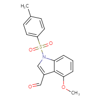 Chemical structure of 4-methoxy-1-(4-methylbenzenesulfonyl)-1H-indole-3-carbaldehyde - CSSB21332060927
