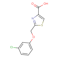 Chemical structure of 2-[(3-chlorophenoxy)methyl]-1,3-thiazole-4-carboxylic acid - CSSB00020359243