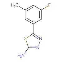 Chemical structure of 5-(3-fluoro-5-methylphenyl)-1,3,4-thiadiazol-2-amine - CSSB00012629629