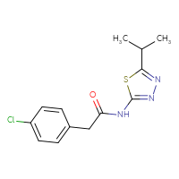 Chemical structure of 2-(4-chlorophenyl)-N-[5-(propan-2-yl)-1,3,4-thiadiazol-2-yl]acetamide - CSSB00046153683