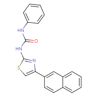 Chemical structure of 3-[4-(naphthalen-2-yl)-1,3-thiazol-2-yl]-1-phenylurea - CSSB00025728774