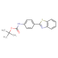 Chemical structure of tert-butyl N-[4-(1,3-benzothiazol-2-yl)phenyl]carbamate - CSSB06583817583