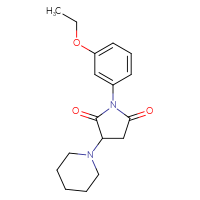 Chemical structure of 1-(3-ethoxyphenyl)-3-(piperidin-1-yl)pyrrolidine-2,5-dione - CSSB00121719324