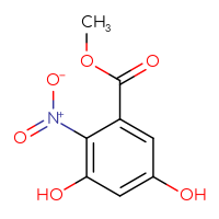 Chemical structure of methyl 3,5-dihydroxy-2-nitrobenzoate - CSSB17212874520