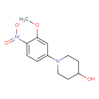 Chemical structure of 1-(3-methoxy-4-nitrophenyl)piperidin-4-ol - CSSB00000758434