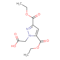 Chemical structure of 2-[3,5-bis(ethoxycarbonyl)-1H-pyrazol-1-yl]acetic acid - CSSB06430523491