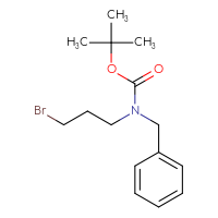 Chemical structure of tert-butyl N-benzyl-N-(3-bromopropyl)carbamate - CSSB00010140947