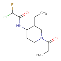 Chemical structure of 2-chloro-N-(3-ethyl-1-propanoylpiperidin-4-yl)-2-fluoroacetamide - CSSB21332109062