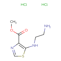 Chemical structure of methyl 5-[(2-aminoethyl)amino]-1,3-thiazole-4-carboxylate dihydrochloride - CSSB21224752508