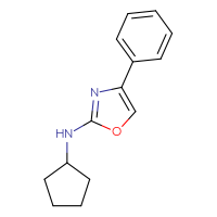 Chemical structure of N-cyclopentyl-4-phenyl-1,3-oxazol-2-amine - CSSB15033437193