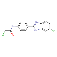 Chemical structure of 2-chloro-N-[4-(6-chloro-1H-1,3-benzodiazol-2-yl)phenyl]acetamide - CSSB21298174314