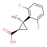 Chemical structure of (1R,2S)-2-(2,6-difluorophenyl)-2-methylcyclopropane-1-carboxylic acid - CSSB21262372263