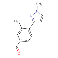 Chemical structure of 3-methyl-4-(1-methyl-1H-pyrazol-3-yl)benzaldehyde - CSSB00013954177