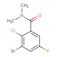 Chemical structure of 3-bromo-2-chloro-5-fluoro-N,N-dimethylbenzamide - CSSB03550727574
