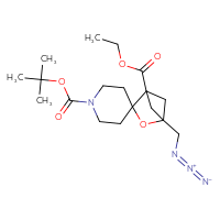 Chemical structure of 1'-tert-butyl 1-ethyl 4-(azidomethyl)-3-oxaspiro[bicyclo[2.1.1]hexane-2,4'-piperidine]-1,1'-dicarboxylate - CSSB00103148536