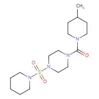 Chemical structure of 1-(4-methylpiperidine-1-carbonyl)-4-(piperidine-1-sulfonyl)piperazine - CSSB00027526499