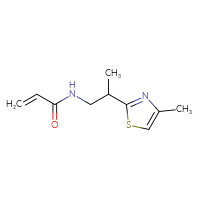 Chemical structure of N-[2-(4-methyl-1,3-thiazol-2-yl)propyl]prop-2-enamide - CSSB01991355987