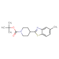 Chemical structure of tert-butyl 4-(5-methyl-1,3-benzothiazol-2-yl)piperidine-1-carboxylate - CSSB15639814311