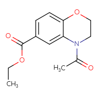 Chemical structure of ethyl 4-acetyl-3,4-dihydro-2H-1,4-benzoxazine-6-carboxylate - CSSB02001195509