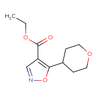 Chemical structure of ethyl 5-(oxan-4-yl)-1,2-oxazole-4-carboxylate - CSSB00036227325