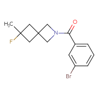 Chemical structure of 2-(3-bromobenzoyl)-6-fluoro-6-methyl-2-azaspiro[3.3]heptane - CSSB02487272791
