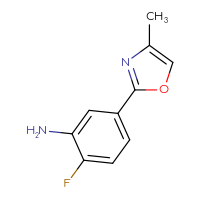 Chemical structure of 2-fluoro-5-(4-methyl-1,3-oxazol-2-yl)aniline - CSSB00010345920