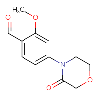 Chemical structure of 2-methoxy-4-(3-oxomorpholin-4-yl)benzaldehyde - CSSB00020651344