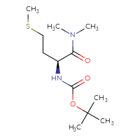 Chemical structure of tert-butyl N-[(1S)-1-(dimethylcarbamoyl)-3-(methylsulfanyl)propyl]carbamate - CSSB00033094366