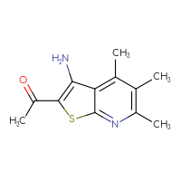 Chemical structure of 1-{3-amino-4,5,6-trimethylthieno[2,3-b]pyridin-2-yl}ethan-1-one - CSSB00000030115