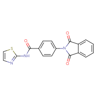 Chemical structure of 4-(1,3-dioxo-2,3-dihydro-1H-isoindol-2-yl)-N-(1,3-thiazol-2-yl)benzamide - CSSB00027989764