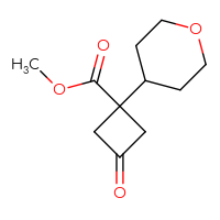 Chemical structure of methyl 1-(oxan-4-yl)-3-oxocyclobutane-1-carboxylate - CSSB00021417330