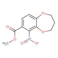 Chemical structure of methyl 6-nitro-3,4-dihydro-2H-1,5-benzodioxepine-7-carboxylate - CSSB02002579451