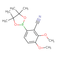 Chemical structure of 2,3-dimethoxy-6-(4,4,5,5-tetramethyl-1,3,2-dioxaborolan-2-yl)benzonitrile - CSSB03555155238