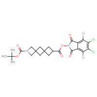 Chemical structure of 2-tert-butyl 8-(4,5,6,7-tetrachloro-1,3-dioxo-2,3-dihydro-1H-isoindol-2-yl) 2-azadispiro[3.1.3⁶.1⁴]decane-2,8-dicarboxylate - CSSB20269912808