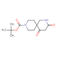 Chemical structure of tert-butyl 3,5-dioxo-2,9-diazaspiro[5.5]undecane-9-carboxylate - CSSB00010290452