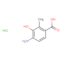 Chemical structure of 4-amino-3-hydroxy-2-methylbenzoic acid hydrochloride - CSSB21043405293