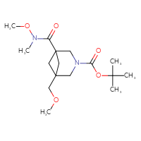 Chemical structure of tert-butyl 1-[methoxy(methyl)carbamoyl]-5-(methoxymethyl)-3-azabicyclo[3.1.1]heptane-3-carboxylate - CSSB20517892674