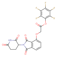 Chemical structure of 2,3,4,5,6-pentafluorophenyl 2-{[2-(2,6-dioxopiperidin-3-yl)-1,3-dioxo-2,3-dihydro-1H-isoindol-4-yl]oxy}acetate - CSSB20621662521