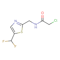 Chemical structure of 2-chloro-N-{[5-(difluoromethyl)-1,3-thiazol-2-yl]methyl}acetamide - CSSB03440092765