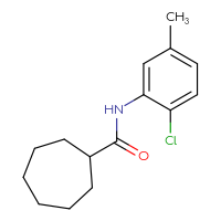 Chemical structure of N-(2-chloro-5-methylphenyl)cycloheptanecarboxamide - CSSB02005082731