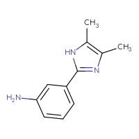 Chemical structure of 3-(4,5-dimethyl-1H-imidazol-2-yl)aniline - CSSB00102558236